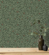 Advantage Winter Berry Evergreen Vine Wallpaper