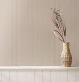Advantage Ticking Beige Stripe Wallpaper