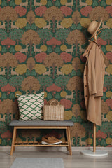 Advantage Forest of Arden Green Deer Wallpaper