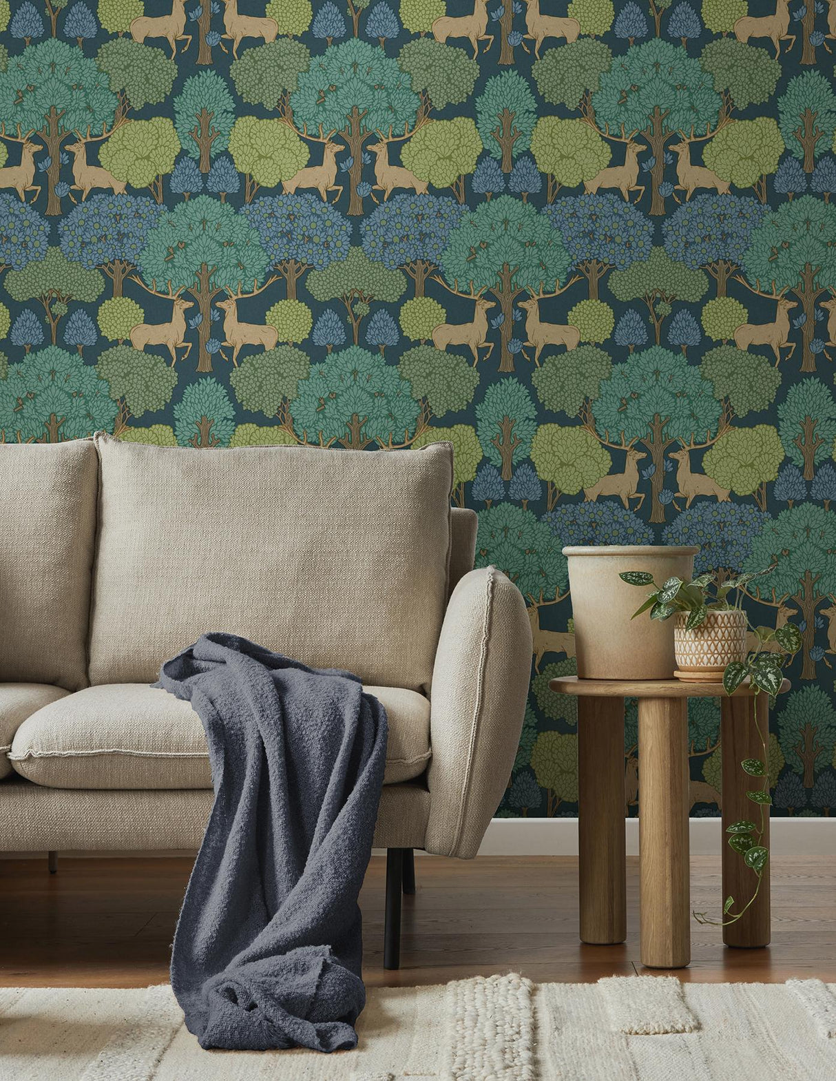 Advantage Forest of Arden Blue Deer Wallpaper
