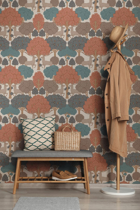 Advantage Forest of Arden Apricot Deer Wallpaper