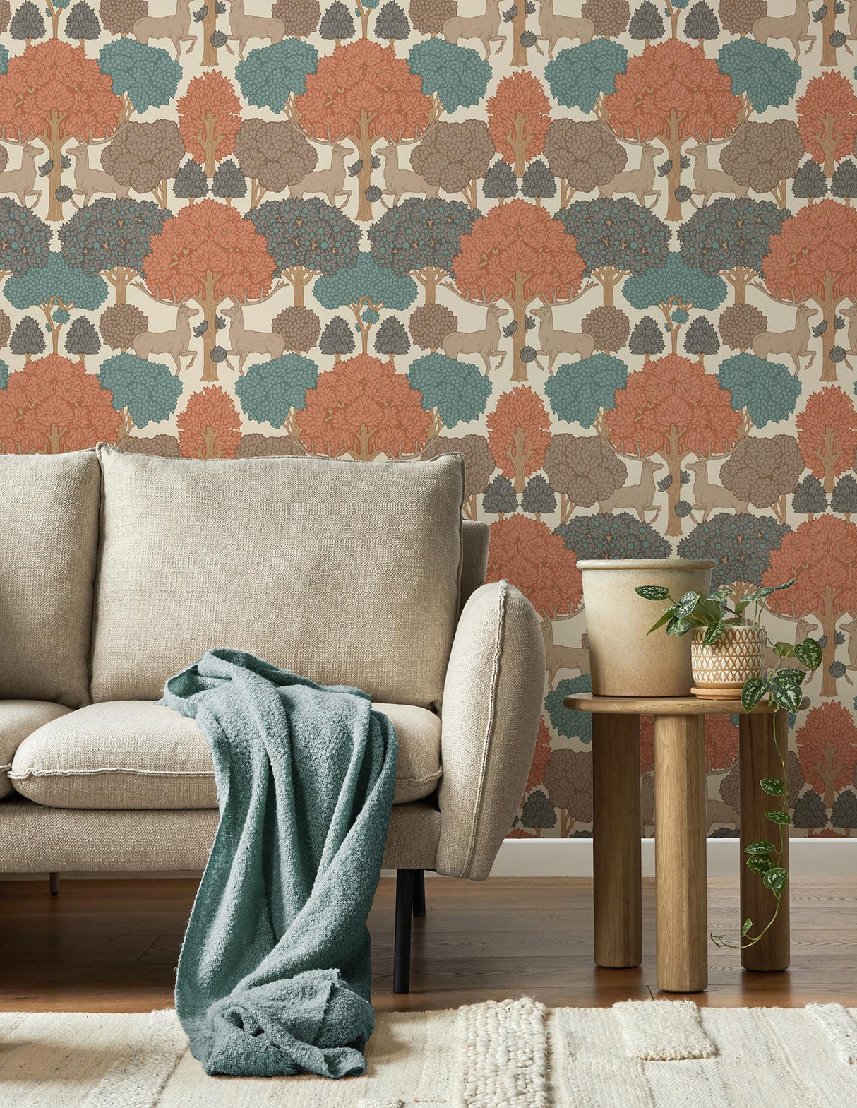 Advantage Forest of Arden Apricot Deer Wallpaper