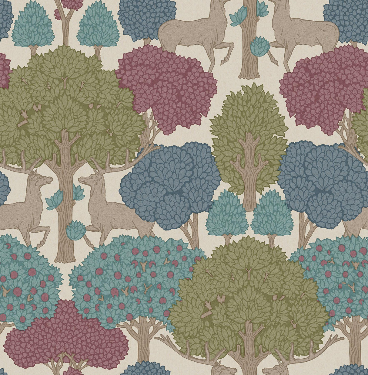 Advantage Forest of Arden Merlot Deer Wallpaper