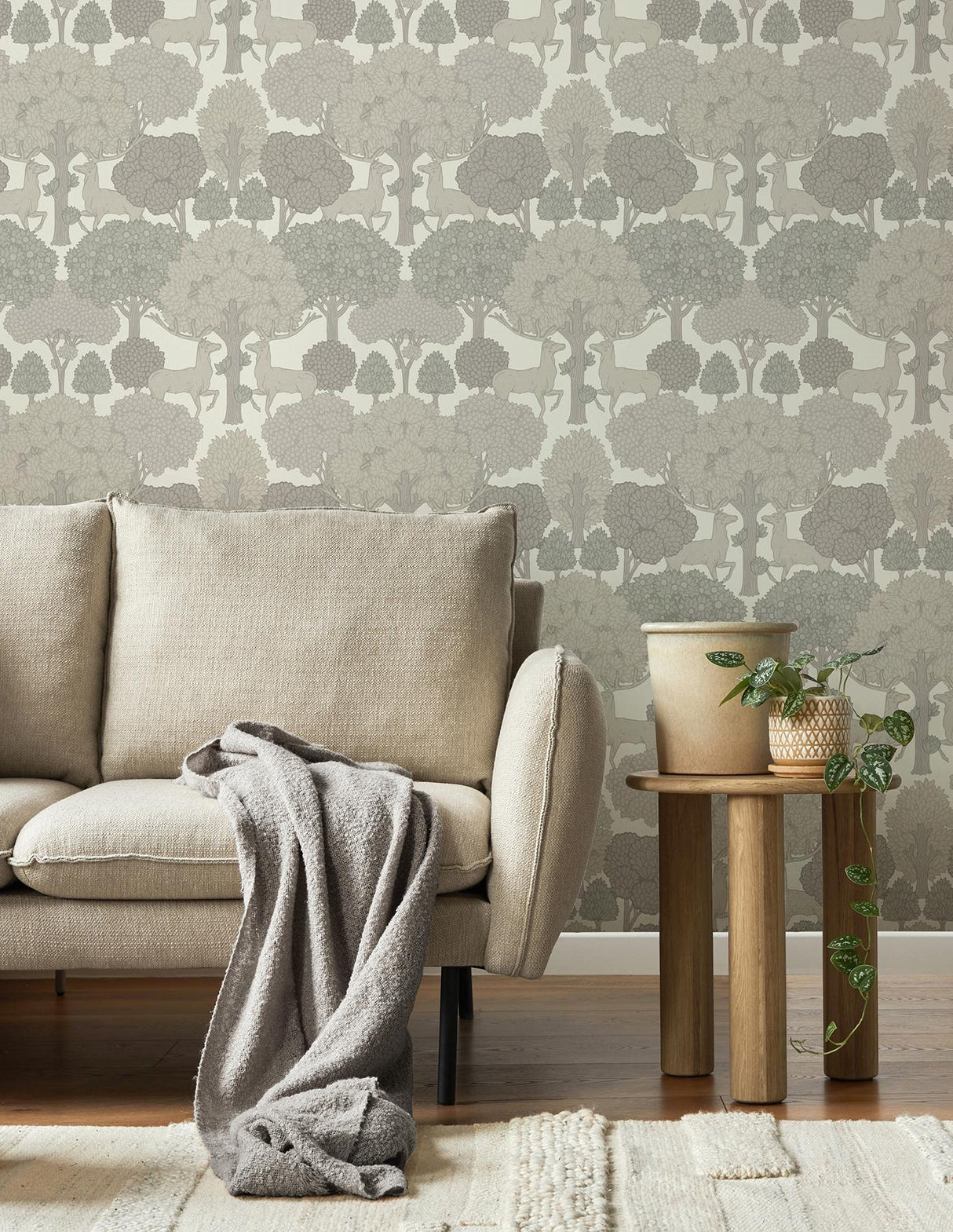 Advantage Forest of Arden Grey Deer Wallpaper