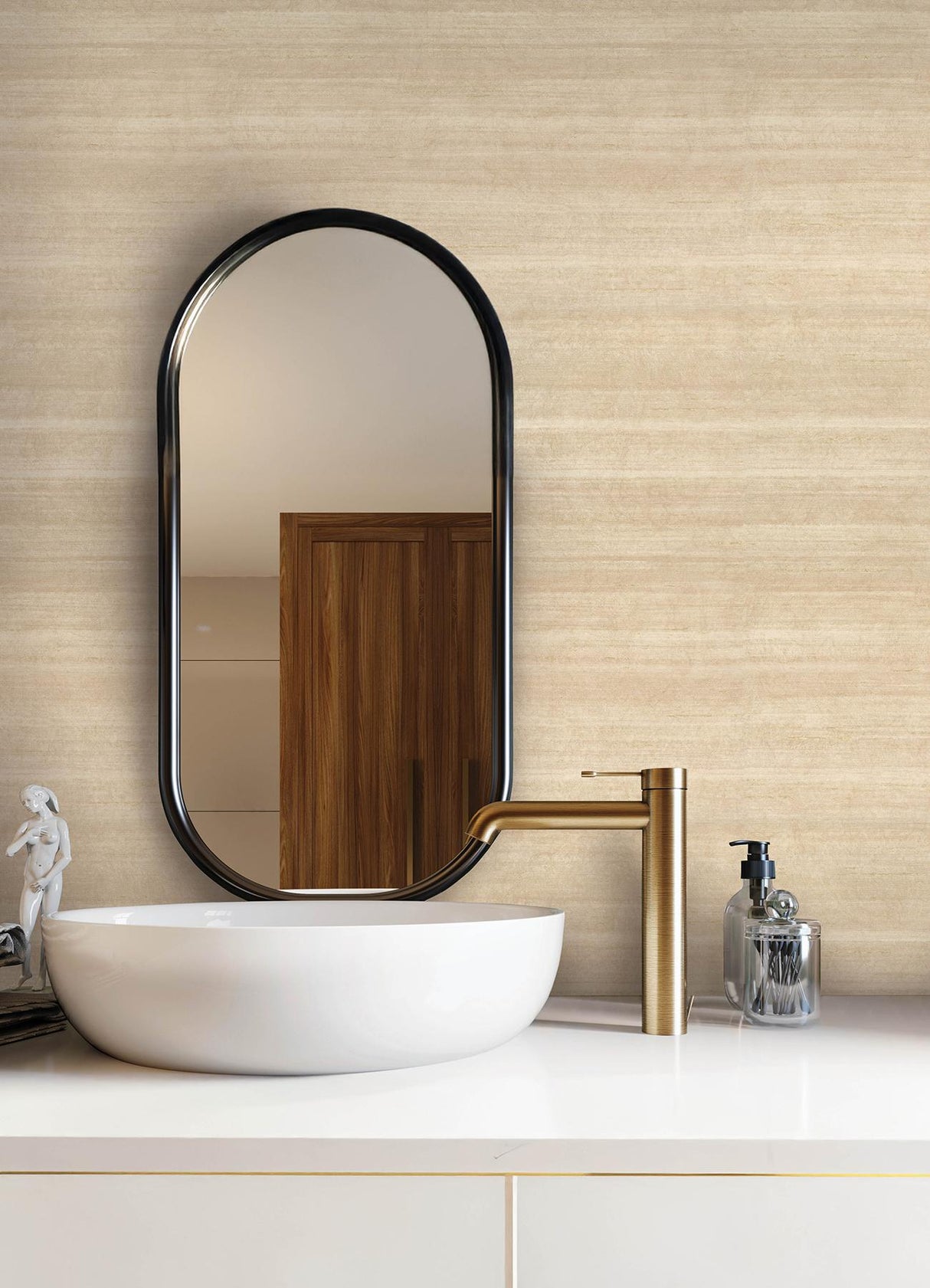 Advantage First Light Wheat Striated Wallpaper