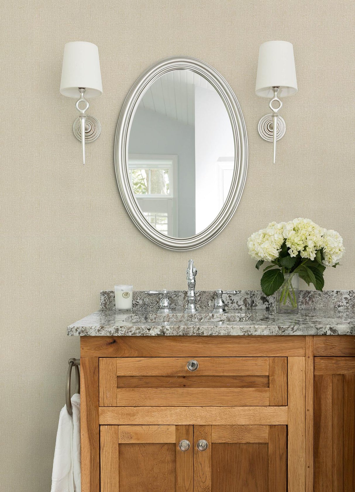 Advantage Natural Linen Khaki Textured Wallpaper