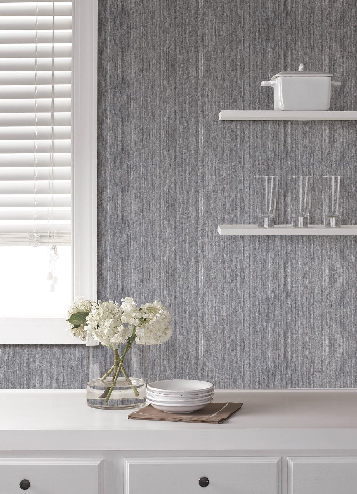 Advantage Sunshower Grey Stria Wallpaper