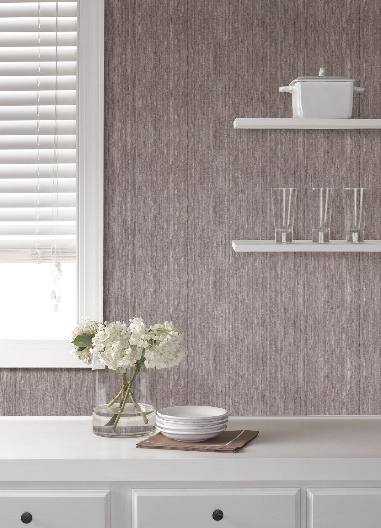 Advantage Sunshower Brown Stria Wallpaper