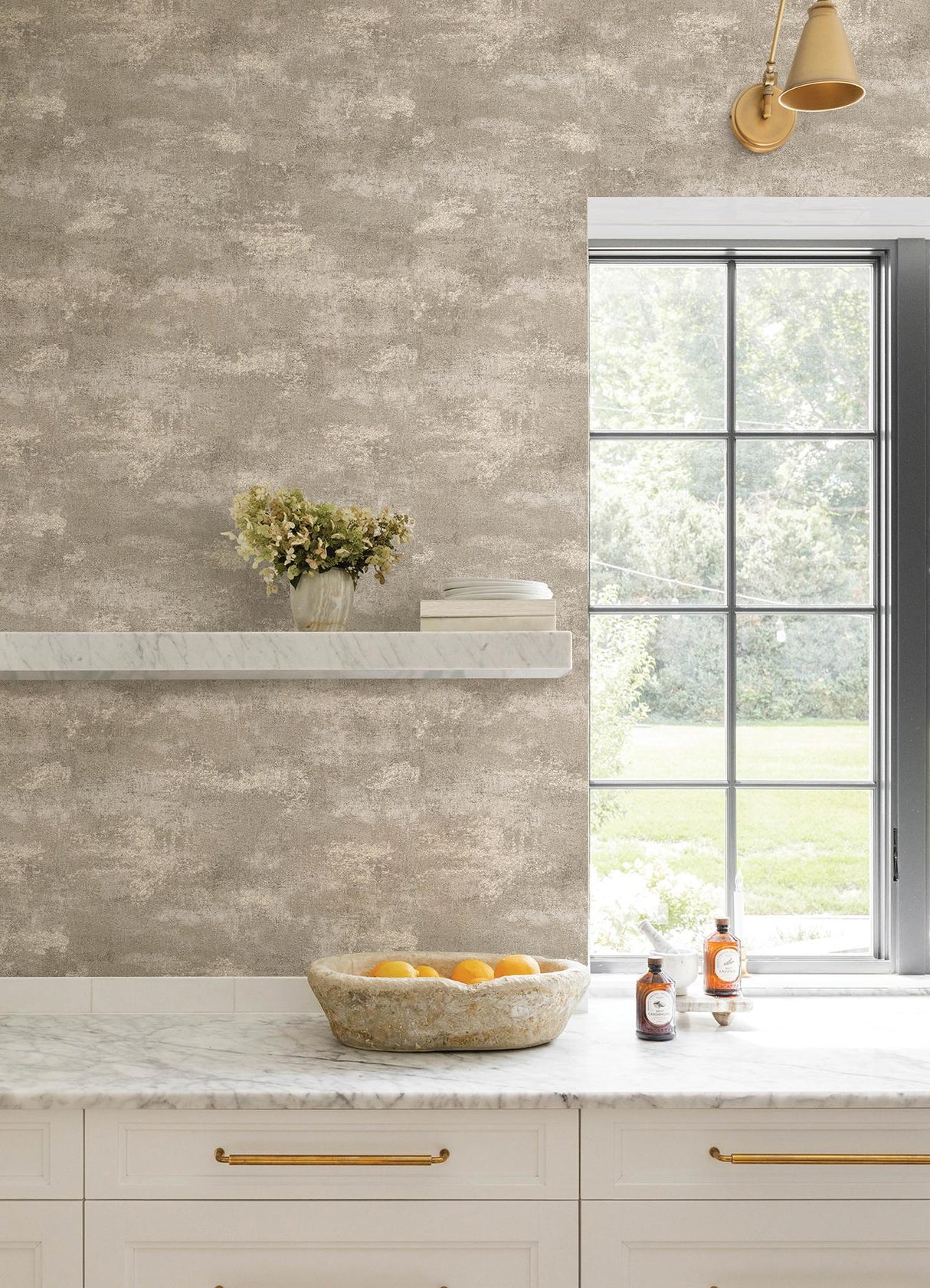 Advantage Al Fresco Chocolate Plaster Wallpaper