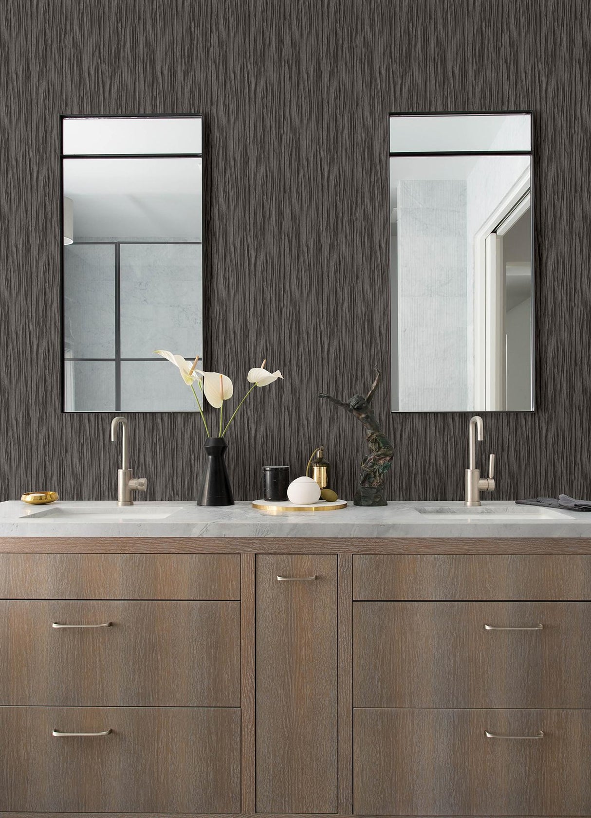 Advantage Kahuna Pewter Waves Wallpaper