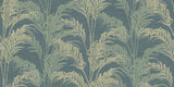 Advantage Rattan Teal Palm Wallpaper
