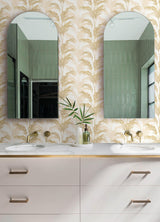 Advantage Rattan Gold Palm Wallpaper