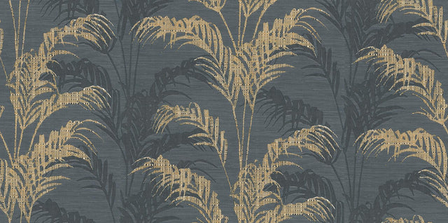 Advantage Rattan Charcoal Palm Wallpaper