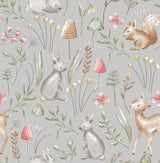 Advantage Forest Animals Grey Whimsical Wallpaper