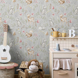 Advantage Forest Animals Grey Whimsical Wallpaper