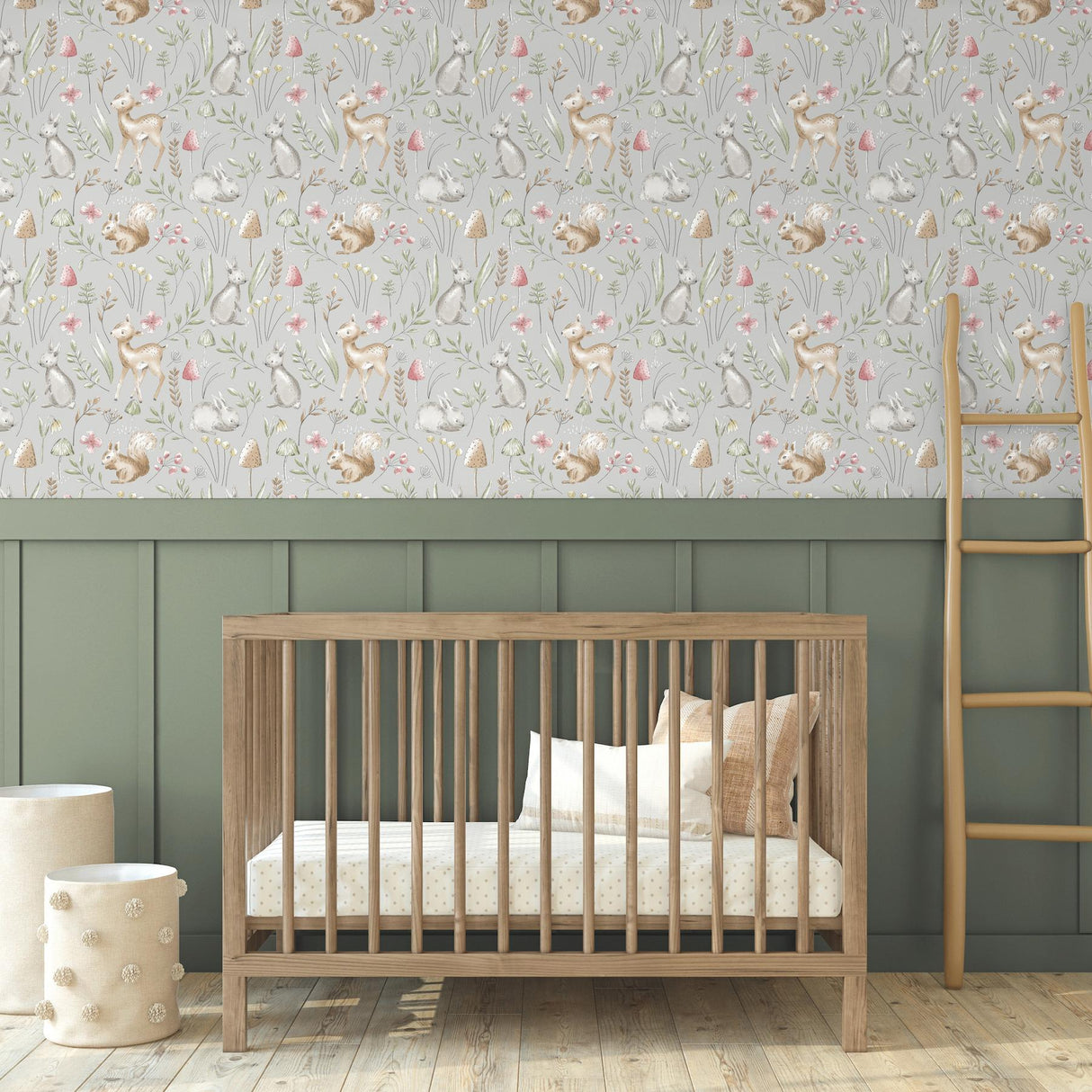 Advantage Forest Animals Grey Whimsical Wallpaper