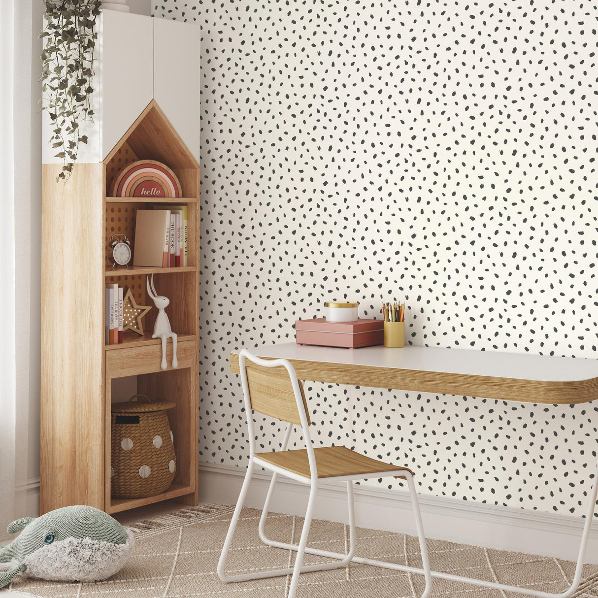 Advantage Animal Spots Black Polka Dot Wallpaper