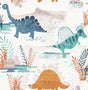 Advantage Prehistoric Dino Orange Whimsical Wallpaper