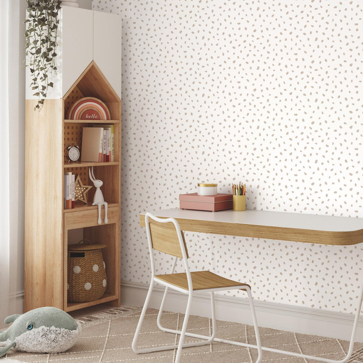 Advantage Animal Spots Taupe Polka Dot Wallpaper