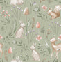 Advantage Forest Animals Sage Whimsical Wallpaper