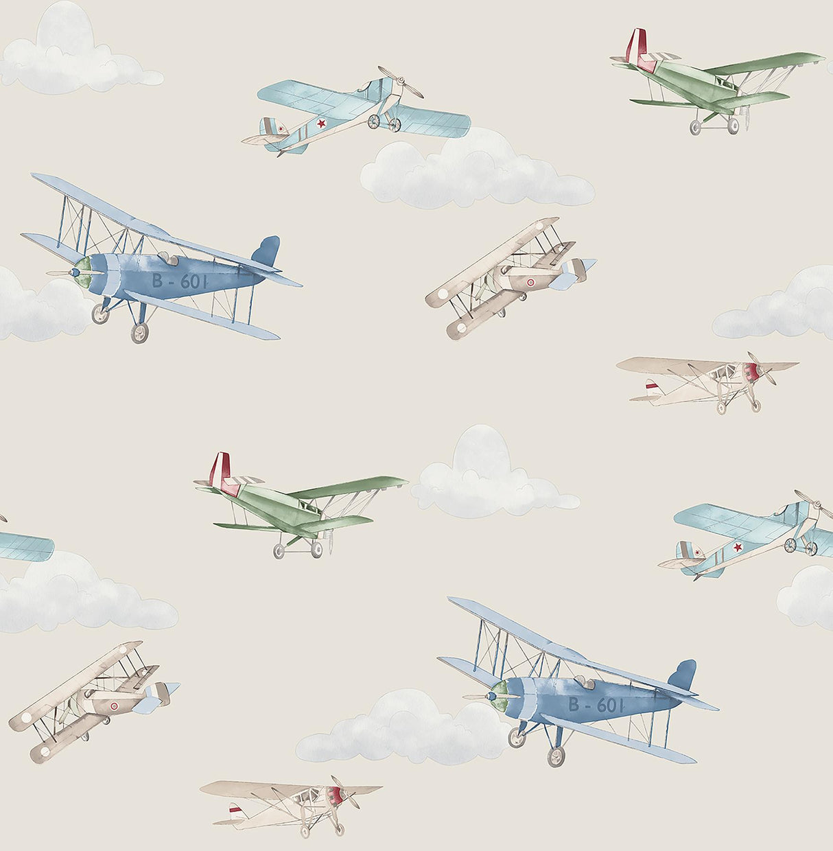 Advantage Aeroplanes Beige Skies Wallpaper