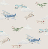 Advantage Aeroplanes Beige Skies Wallpaper
