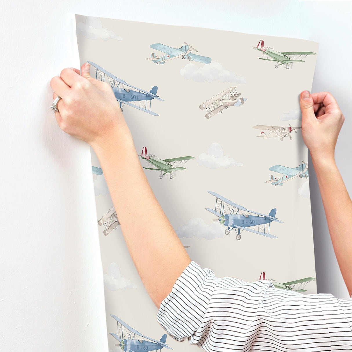 Advantage Aeroplanes Beige Skies Wallpaper