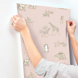 Advantage Safari Babies Pink Animal Wallpaper