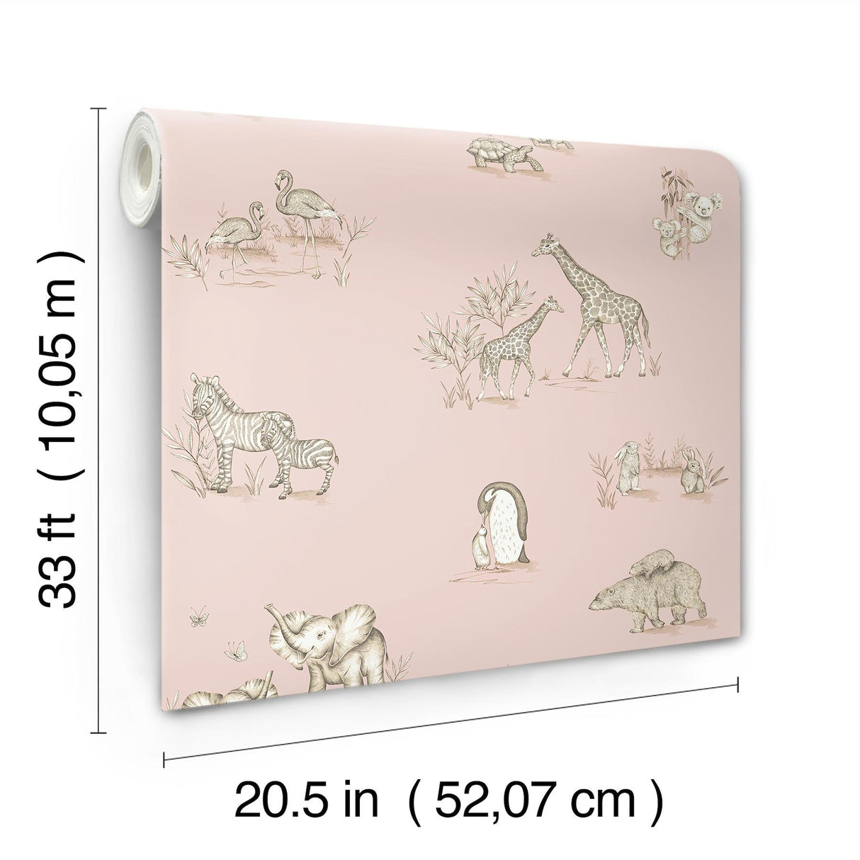 Advantage Safari Babies Pink Animal Wallpaper