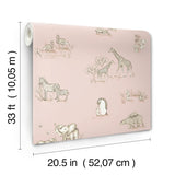 Advantage Safari Babies Pink Animal Wallpaper