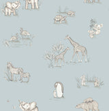 Advantage Safari Babies Blue Animal Wallpaper