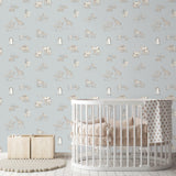 Advantage Safari Babies Blue Animal Wallpaper