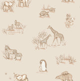 Advantage Safari Babies Beige Animal Wallpaper