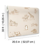 Advantage Safari Babies Beige Animal Wallpaper