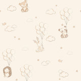 Advantage Floating Balloons Light Brown Animal Wallpaper