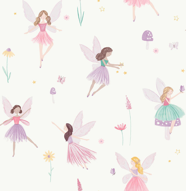 Advantage Fairy Friends Pink Enchanting Wallpaper