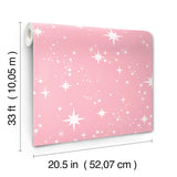 Advantage Twinkle Pink Starry Skies Wallpaper