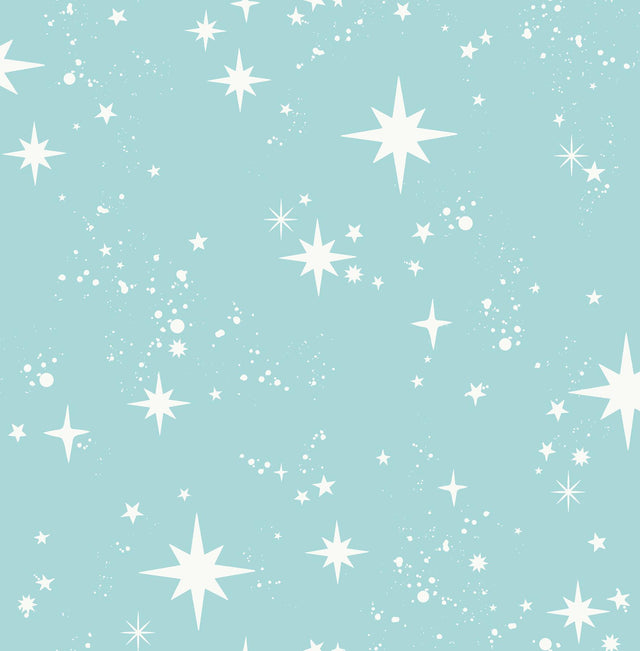 Advantage Twinkle Light Blue Starry Skies Wallpaper