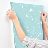Advantage Twinkle Light Blue Starry Skies Wallpaper