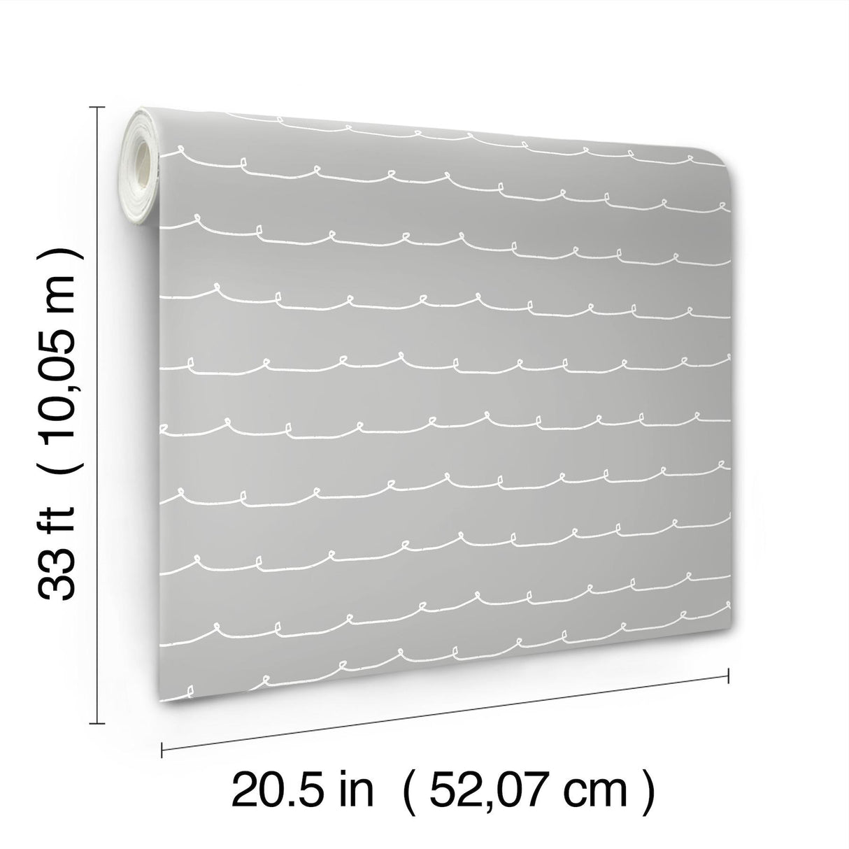 Advantage Wiggle Line Grey Stripe Wallpaper