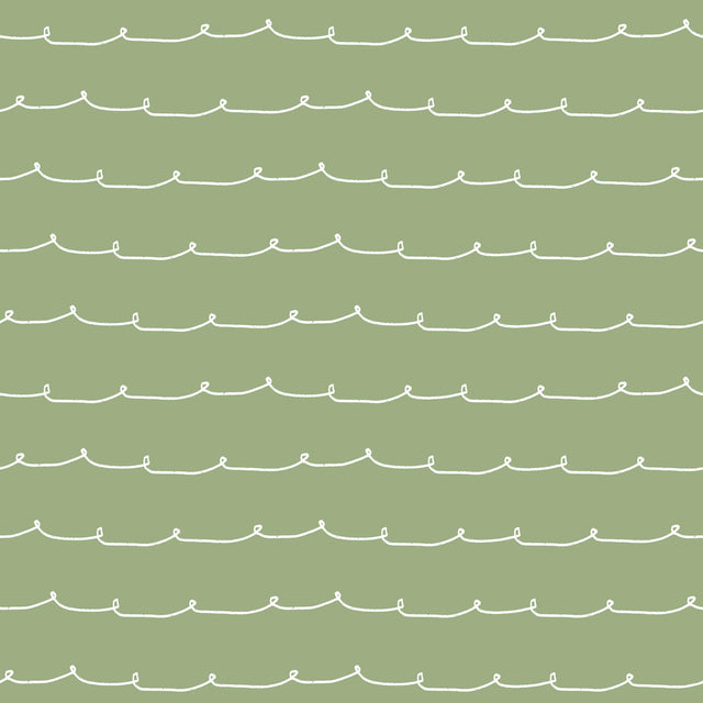 Advantage Wiggle Line Green Stripe Wallpaper