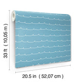 Advantage Wiggle Line Blue Stripe Wallpaper