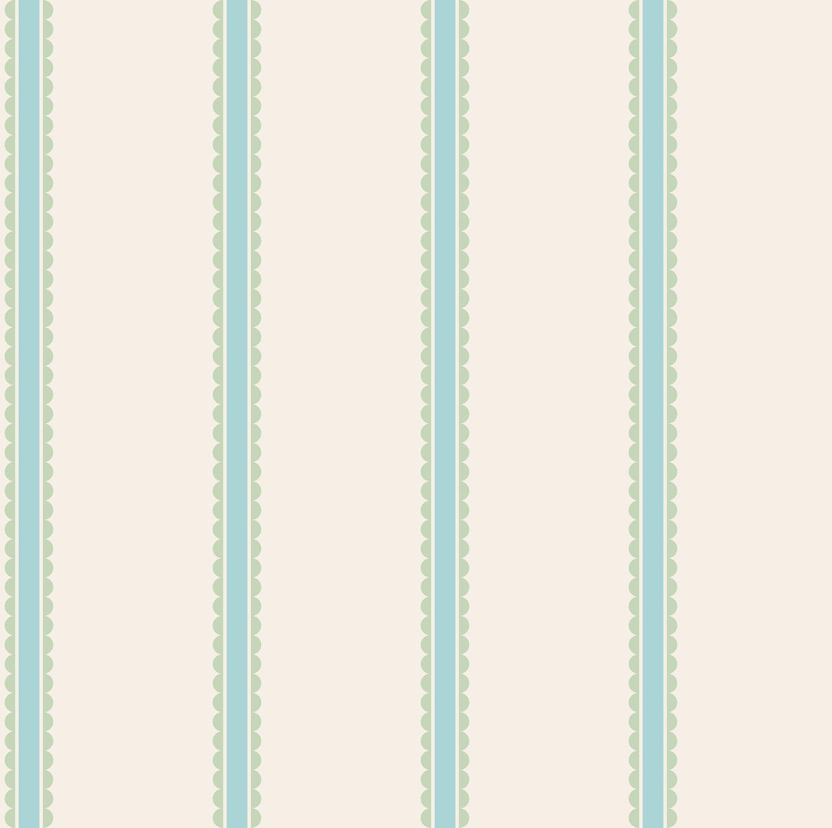 Advantage Bobbin Stripe Aqua Scalloped Wallpaper