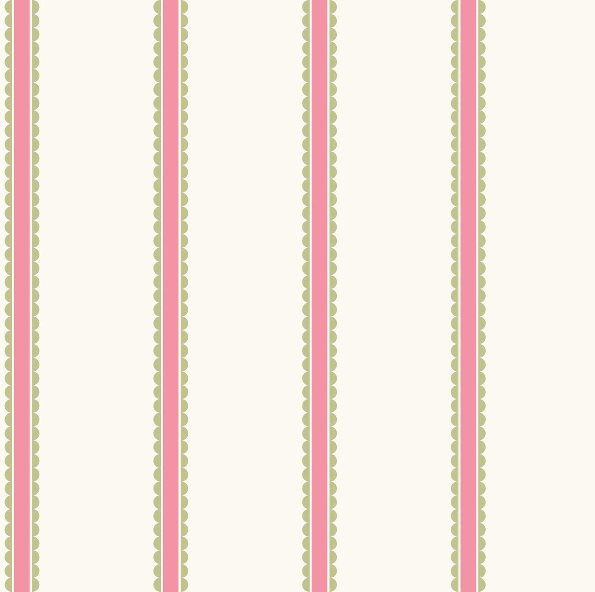Advantage Bobbin Stripe Fuchsia Scalloped Wallpaper