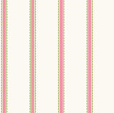 Advantage Bobbin Stripe Fuchsia Scalloped Wallpaper