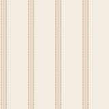 Advantage Bobbin Stripe Light Brown Scalloped Wallpaper