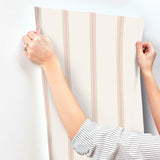 Advantage Bobbin Stripe Pink Scalloped Wallpaper