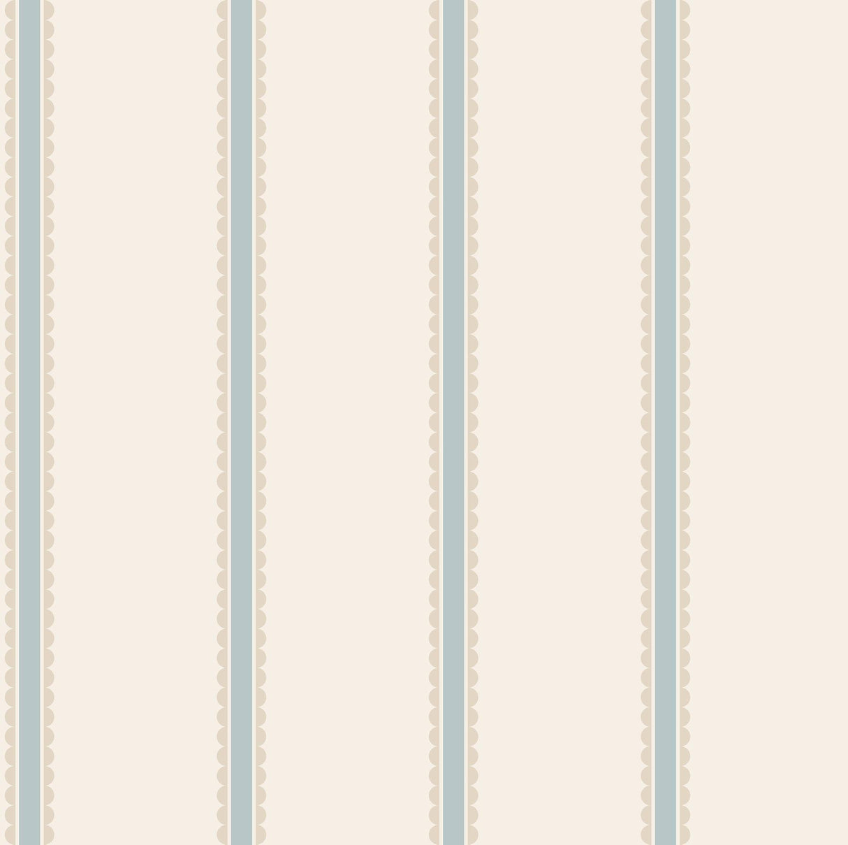 Advantage Bobbin Stripe Light Blue Scalloped Wallpaper