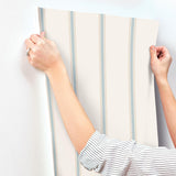 Advantage Bobbin Stripe Light Blue Scalloped Wallpaper