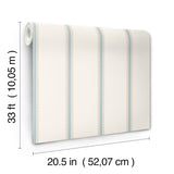 Advantage Bobbin Stripe Light Blue Scalloped Wallpaper
